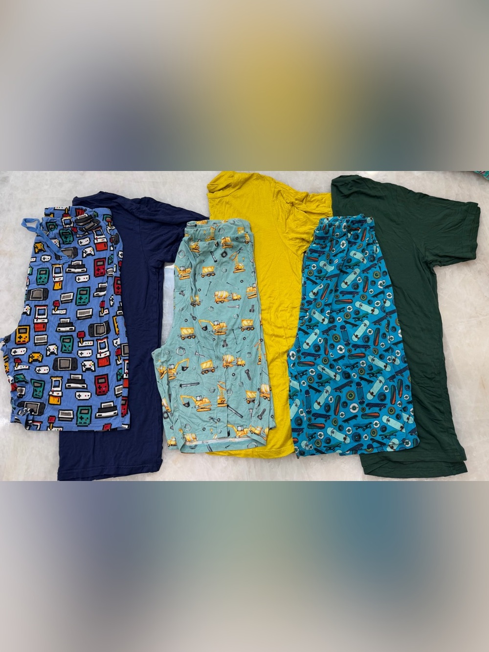 Posh Peanut Boys Pajama Set - Navy, Teal, Yellow, Green